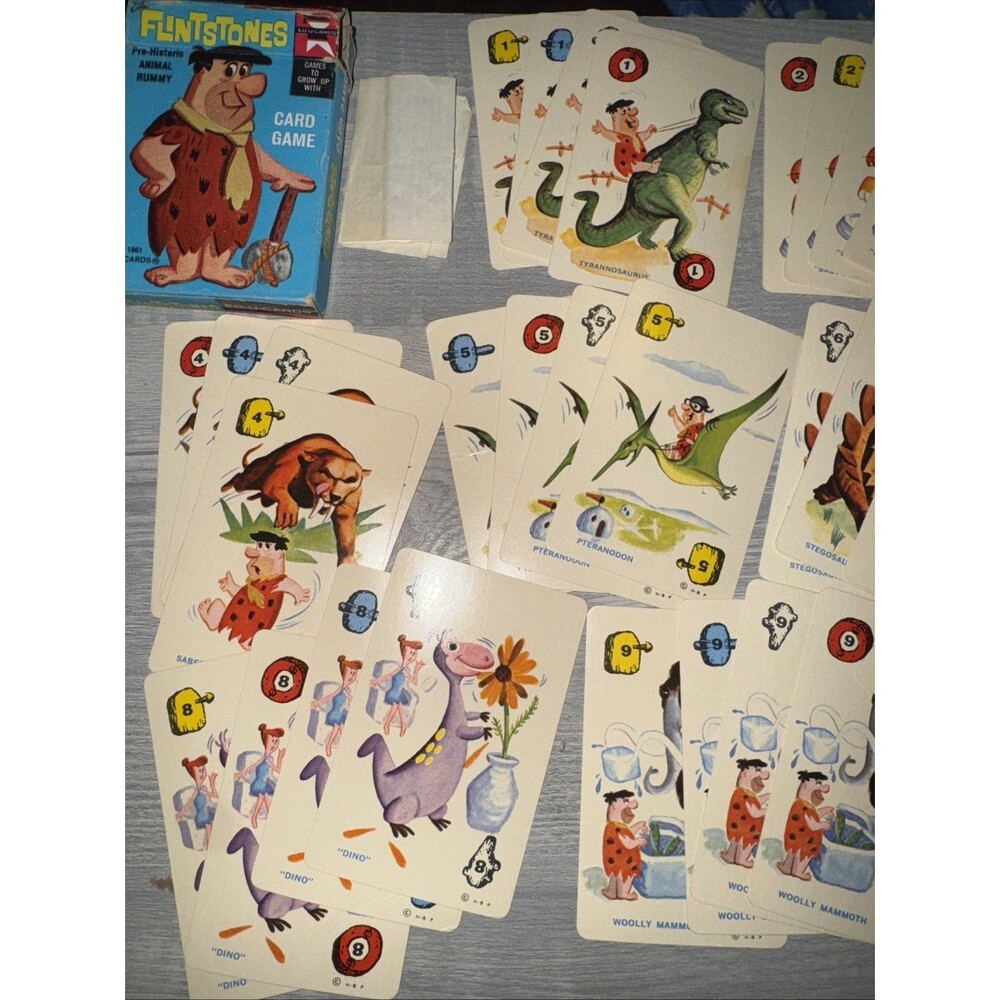 Vintage 1961 ED-U-CARDS The Flintstones Rummy Card Game.